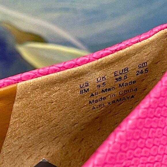 SARTO by  Franco Sarto Flexa Amaya Ballet Flat Pink Snake Print Faux Leather 8 - Picture 10 of 12